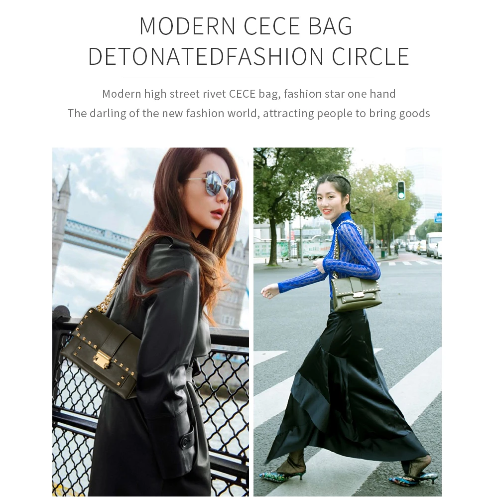 LAFESTIN, осенняя Новая модная многофункциональная женская сумка через плечо, крутые маленькие квадратные сумки, сумка почтальон, украшенная заклепками