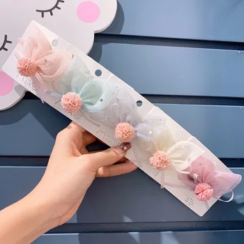 

Korean Children's Cute Hair Clip Headdress Little Girl's Mesh Bow Clip Princess Rabbit Ear Clip Hairpin Girls Hairpin Handmade