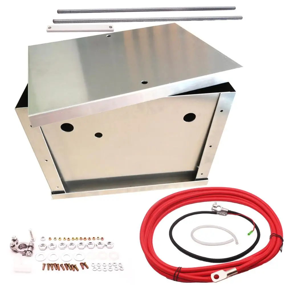 Complete Aluminum Battery Box Relocation Kit Universal Billet Street or Race |