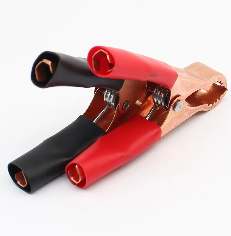 2Pcs 50A Red + Black 77mm Crocodile Car Caravan Van Battery Test Lead Clips Alligator Clips Connector Plug Power alligator clips