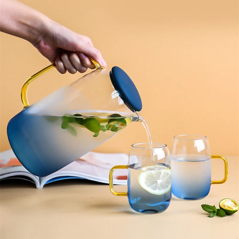 1400ml heat-resistant color-changing glass teapot Chinese Kung Fu tea set large-capacity coffee juice homeware pot