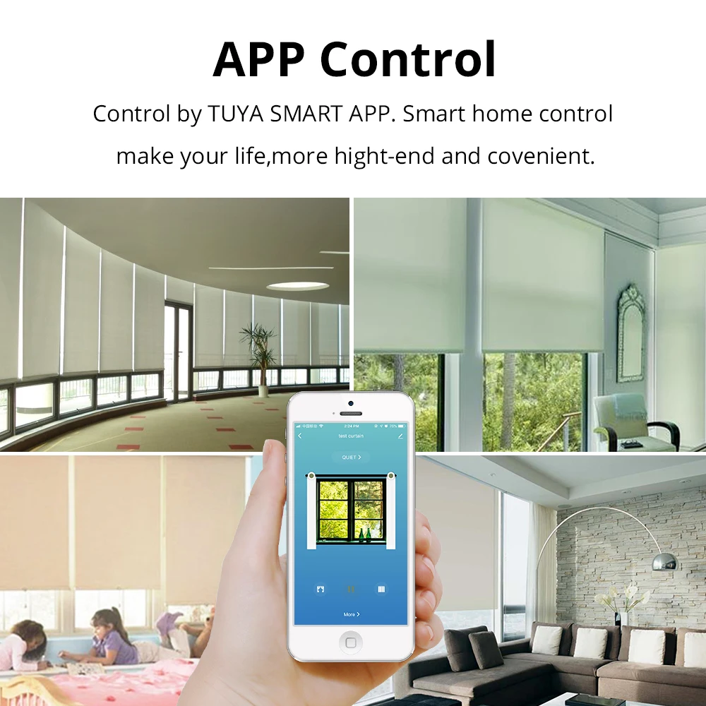  Tuya Smart Curtain Motor Motorized Roller Shade 25mm Tubular Engine for 38mm Tube WiFi Alexa Echo G - 4000029088076