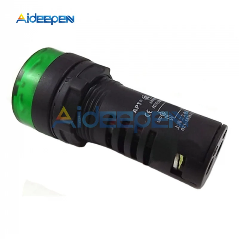 AC 110V Green AD16-22SM DC 12V 24V AC 110V 220V светодиодный сигнальный индикатор световая сигнальная лампа вспышка зуммер 22 мм красный зеленый желтый - Цвет: AC 110V Green