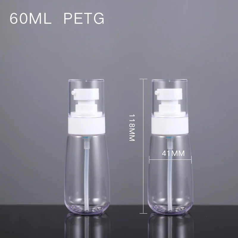 60ML clear 2 шт./лот пустые бутылки для лосьона 30 мл/60 мл/80 мл/100 мл портативные косметические контейнеры многоразовые дорожные бутылки - Цвет: 60ML clear