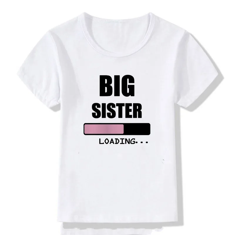 1 шт. Детская футболка с надписью Big Brother/sister Loading|Тройники| |