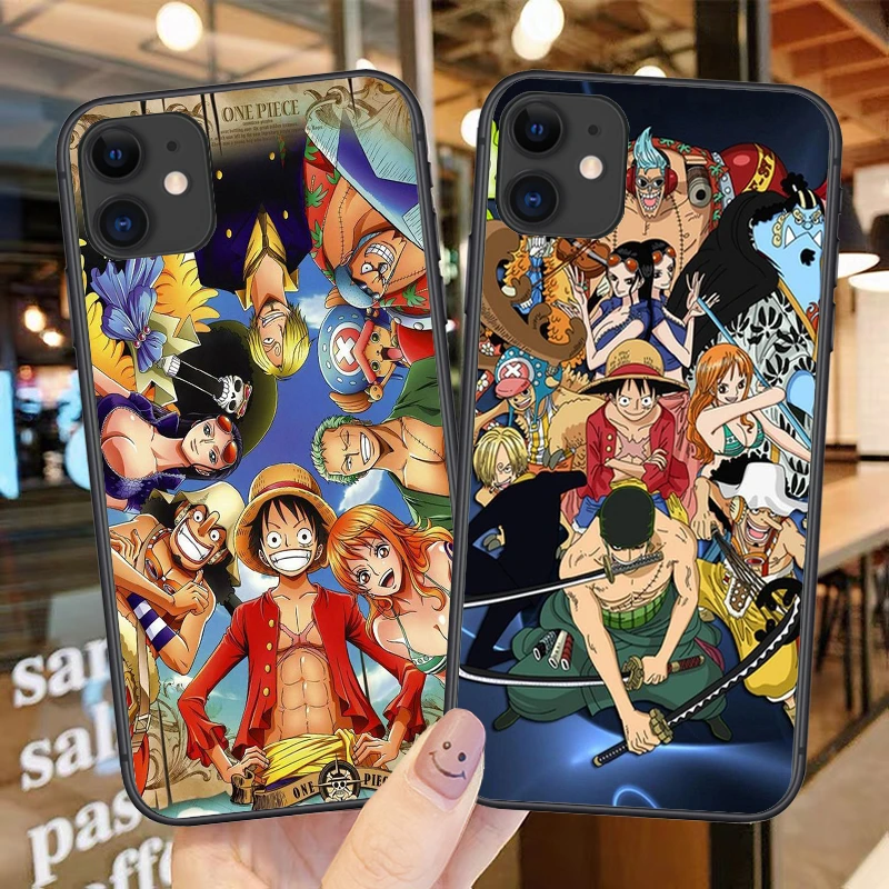 アニメキャラクターワンピースルフィ黒シリコンカバー携帯電話ケースiphone 12プロマックス11pro最大6 7 8プラスse Xr X10 12ミニ Aliexpress Cellphones Telecommunications
