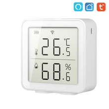 Tuya-Sensor inteligente de temperatura y humedad para interiores, termómetro con WIFI, funciona con Alexa