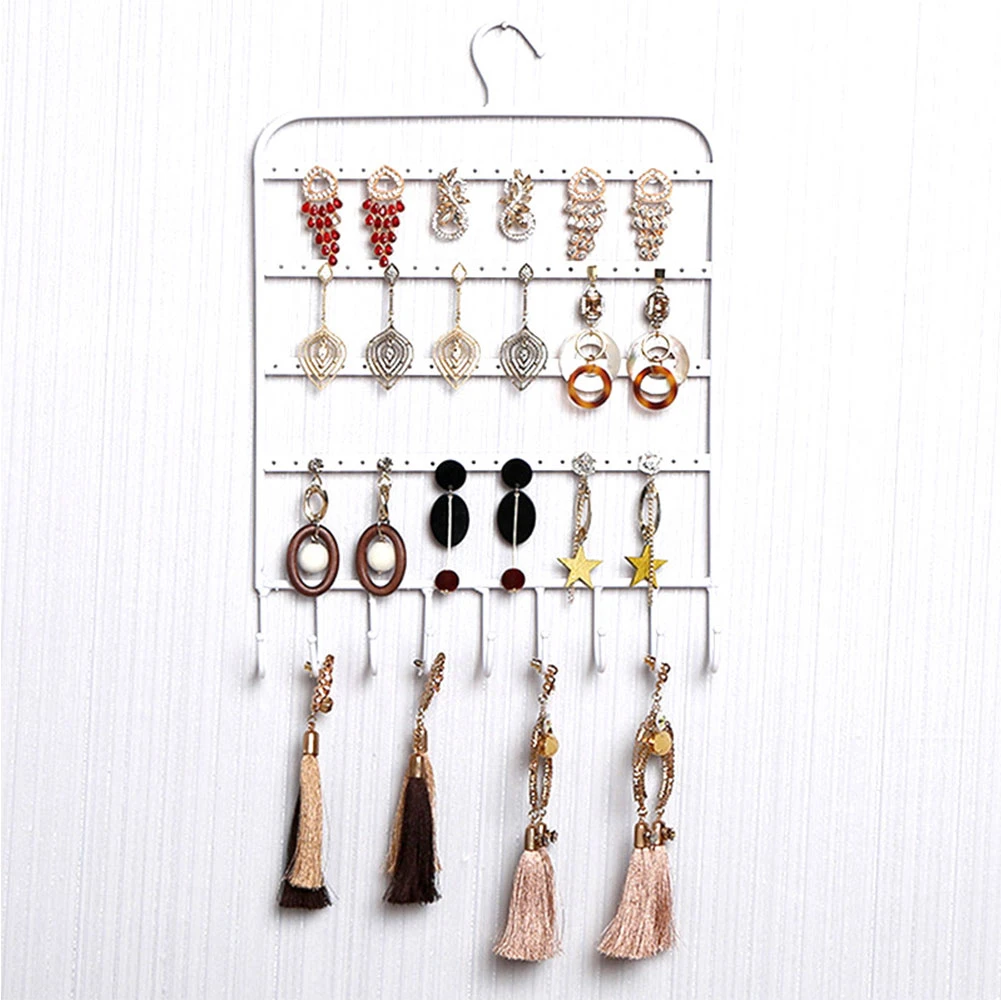 Escaparate de collares para colgar en la pared estante de montaje en la pared organizador de joyas soporte de de pulsera soporte de pendientes para el hogar|Envase y exposición