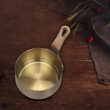 Маслостойкое, с ручкой, инструмент для приготовления пищи, для домашнего использования, кухонный круглый, из нержавеющей стали, портативный ковш, мини-горшок для супа, фондю