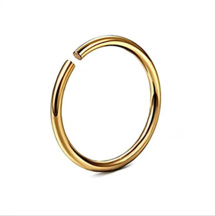 1PC Steel Fake Nose Ring Labret Lip Ring C Clip Lip Helix Piercing Tragus Rose Gold Faux Septum Rings Hoop Neus Piercing Jewelry - Окраска металла: Gold