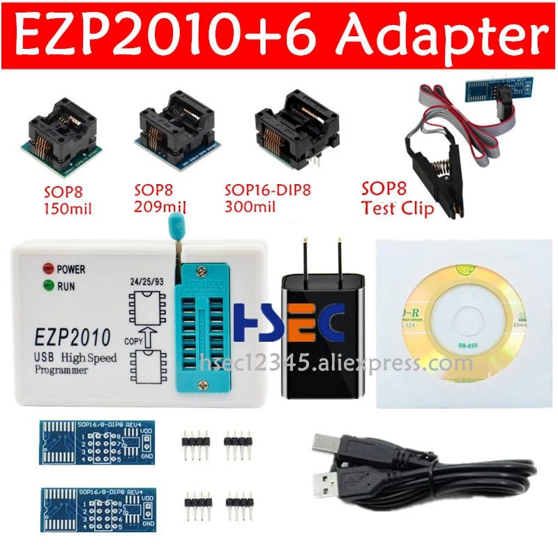 Высокоскоростной USB программатор EZP2010 SPI с SOP8 150mil 200mil SOP16 Adpater SOIC8 IC Flash test Clip havEZP2011