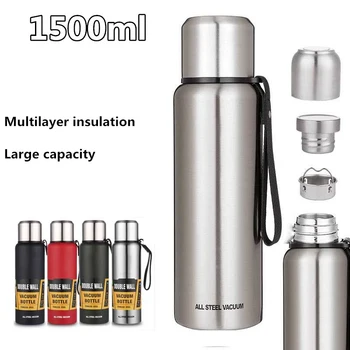 

Outdoor Thermos Stainless Steel Insulation Cup Vacuum Flask Water Thermos Bullet Kettle Outdoor Portable Vacuum Flask 500-1500ml