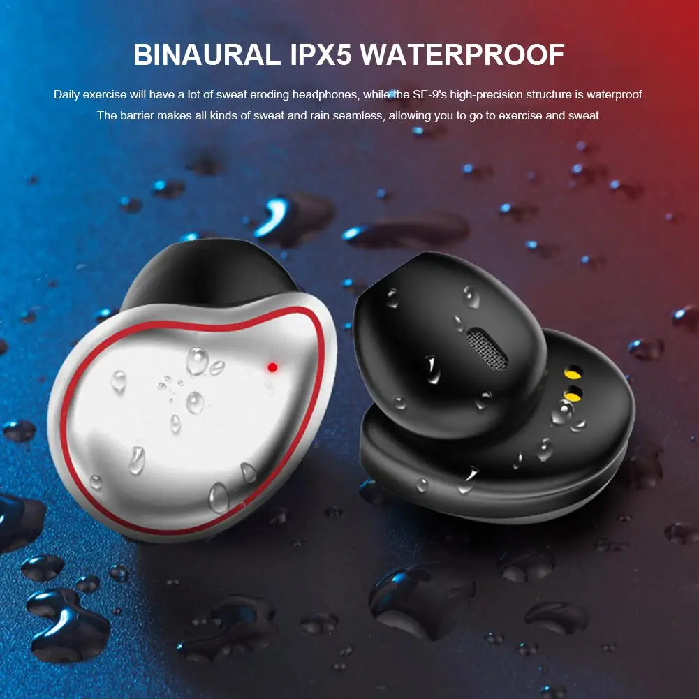 Новые SE-9 Bluetooth 5,0 беспроводные наушники Smart Touch водонепроницаемые TWS стерео наушники-вкладыши с глубоким басом Спортивная гарнитура