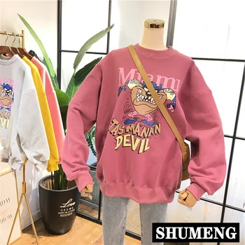 

Thickening Fleece Hoodie Sweatshirt Women Autumn Winter Stylish Cotton Pullover Shirt Streetwear Coat Kawaii Oversized Hoodies