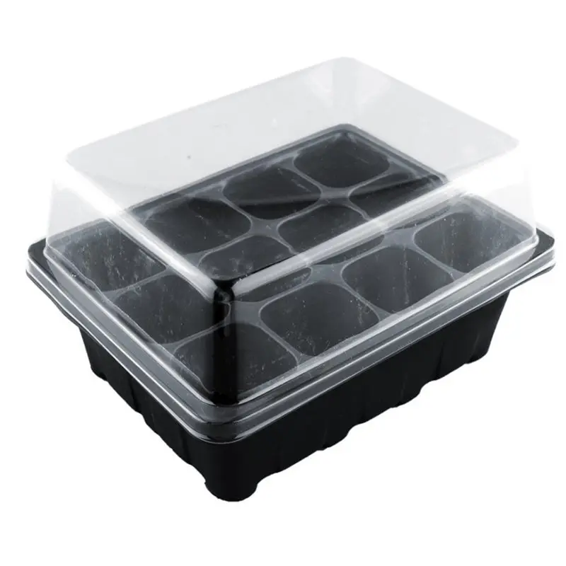 Promotion! 5 Set 12 Cells Nursery Pot Planting Seed Tray Kit Plant Germination Box With Lid Garden Grow Box