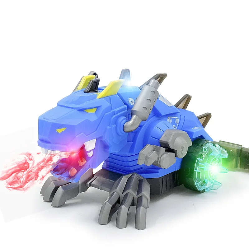 

Cross Border Toy Machinery Spray Dinosaur BOY'S Color Universal Machine Electric Dinosaur Toy Will Walk Shining