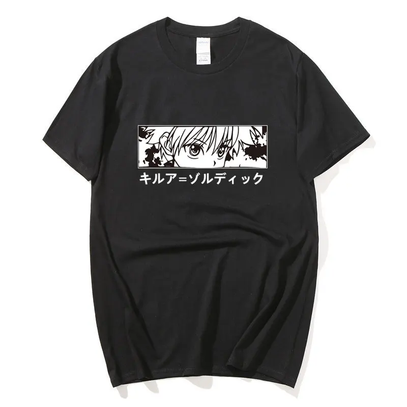 Мужская футболка в стиле аниме Hunter X Повседневная с коротким рукавом и рисунком