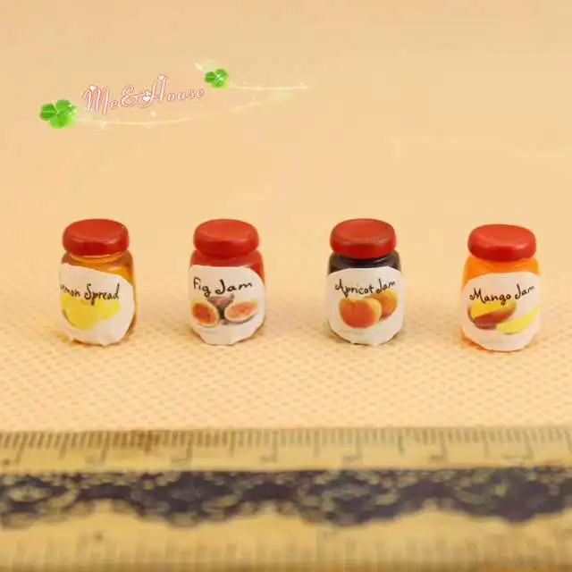 

1:12 Doll House Kitchen Play House Four Bottle of Jam
