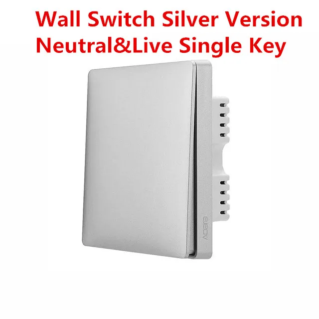 Silver single key Xiaomi Aqara настенный выключатель Умный ZigBee нейтральный и живой проводной светильник с дистанционным управлением беспроводной ключ настенный выключатель - Цвет: Silver single key