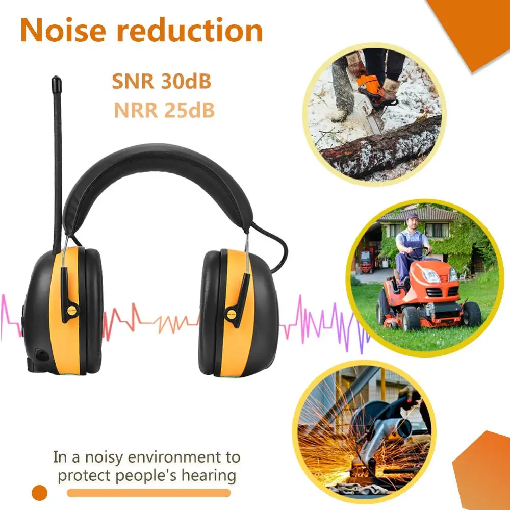 ZOHAN Digital AM/FM Radio Stereo Ear Muff NRR 24dB Ear Protection untuk  Memotong Profesional Hearing Protector Radio AliExpress