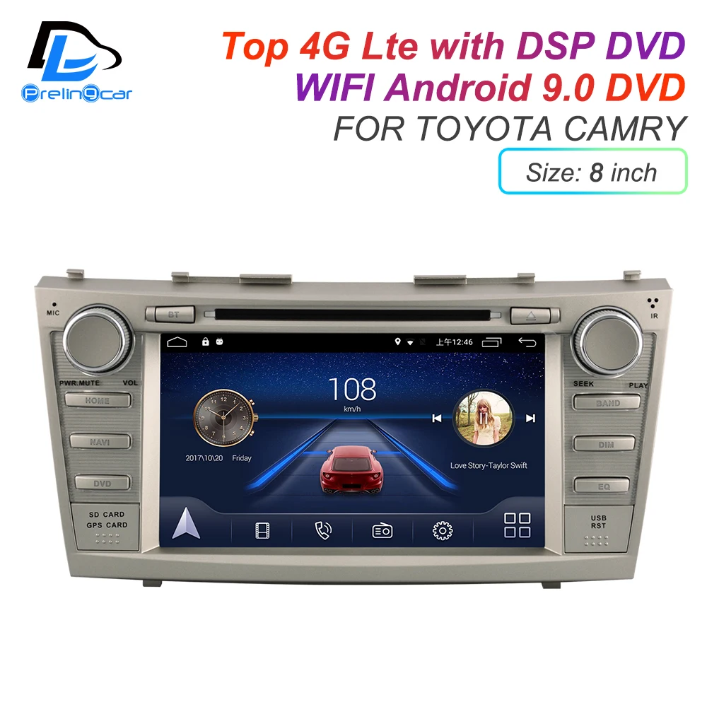 Android 9 0 DSP 4G Lte мультимедийный dvd плеер для TOYOTA camry 2008 2018 лет подголовник монитор