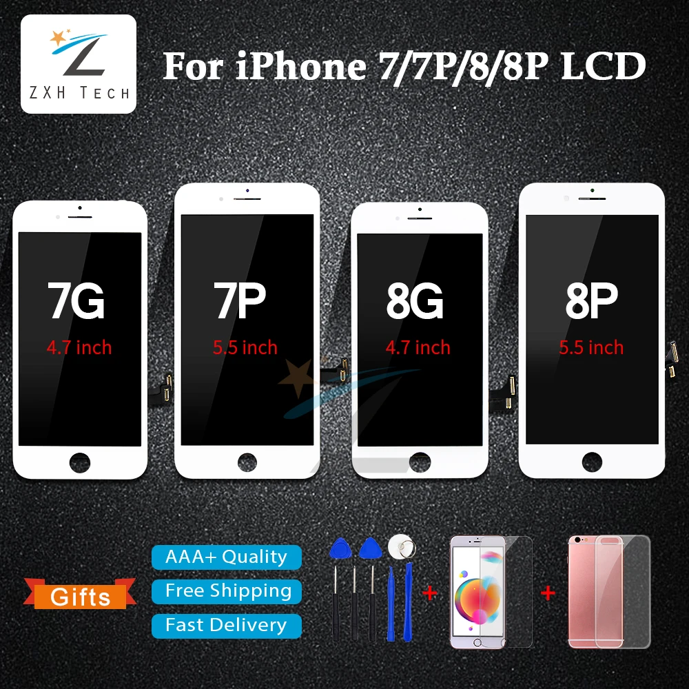1 шт. ЖК-для iPhone 7, 7plus 8 8 Plus Pantalla ЖК-дисплей сенсорный экран дигитайзер сборка Замена хороший 3D сенсорный