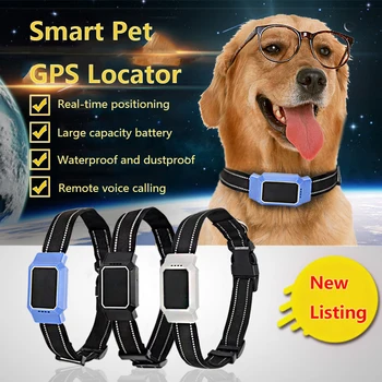 

Smart Pet Locator Waterproof Voice Calls Pets GPS Tracker Tracking For Dog Cat Real Time Free APP Track Alarm Device Anti-lost