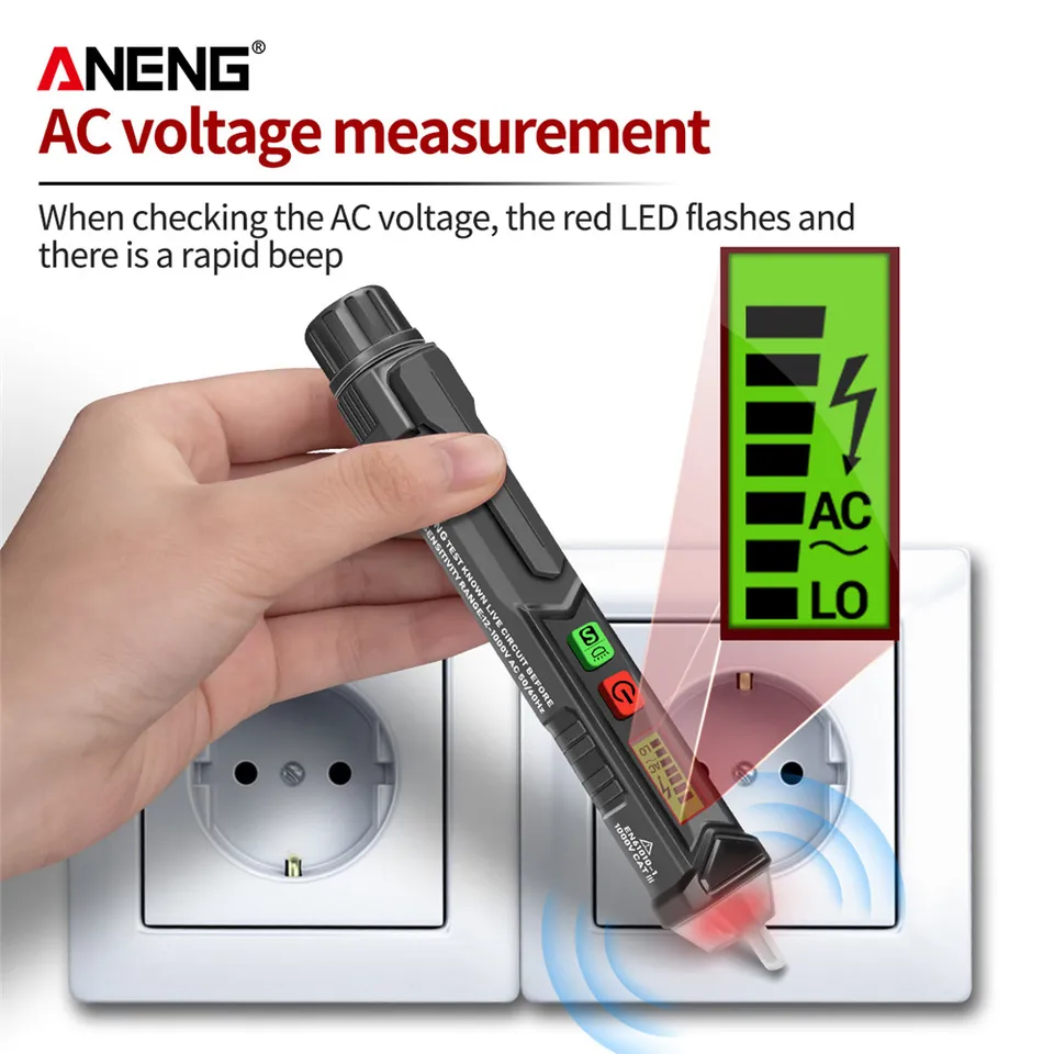 AC voltage detector Tester Intelligent Non-contact Pen Alarm ANENG VC1010