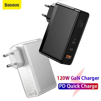 

Baseus GaN Charger 120W Fast Charging USB C PD Charger QC4.0 QC3.0 Quick Charge USB Charger ForMacbook ForiP For Laptop Tablet