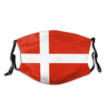 

Dannebrog Flag Of Denmark Reusable Face Mask with filter Anti Haze Dust Mask Protection Cover Respirator Mouth Muffle