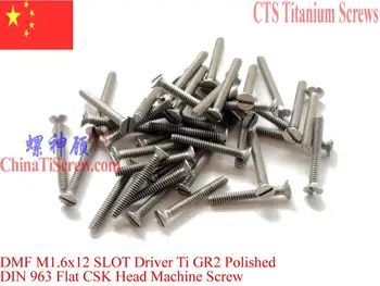 

Titanium screw M1.6x12 DIN 963 Flat Head slotted driver 50 pcs Ti GR2
