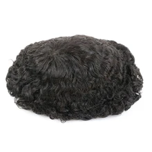 Прочная кожа База 20 мм Глубокий локон для мужчин человеческие волосы система заменить мужчин t зажим для парика установка парик Протез для выпадения волос