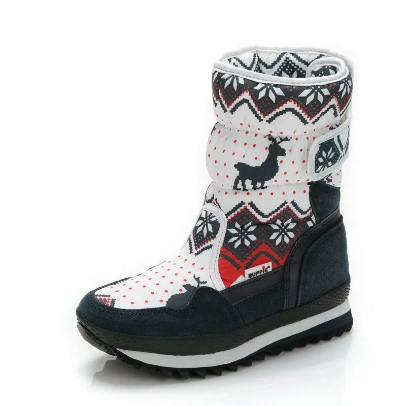 Женские зимние ботинки; нескользящие бархатные теплые зимние ботинки; женская обувь с рождественским оленем; брендовые модные стильные водонепроницаемые женские ботинки