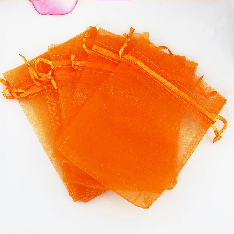 

Wholesale 50pcs High Quality 30x40cm Large Organza Bag Orange Jewelry Clothing Shoes Packaging Pouches Wedding Gift Bags