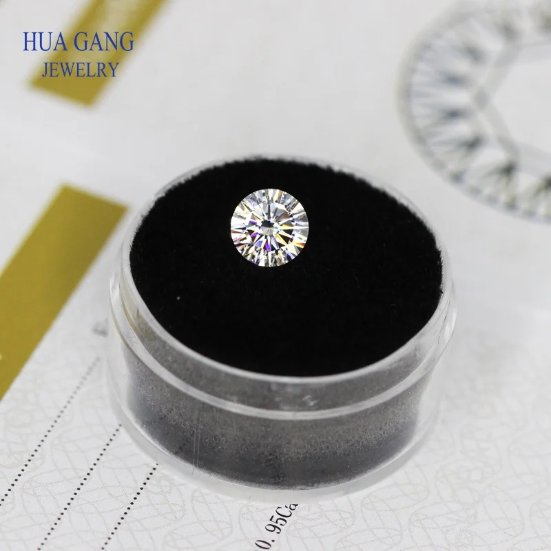 Loose gemstones moissanite jewelry materials loose lab grown diamond lab grown loose diamond 16 Heart And 16 Arrow Cut 2 Carat D Color Moissanite 8mm VVS Clarity round cut lab grown loose moissanite stone test positive