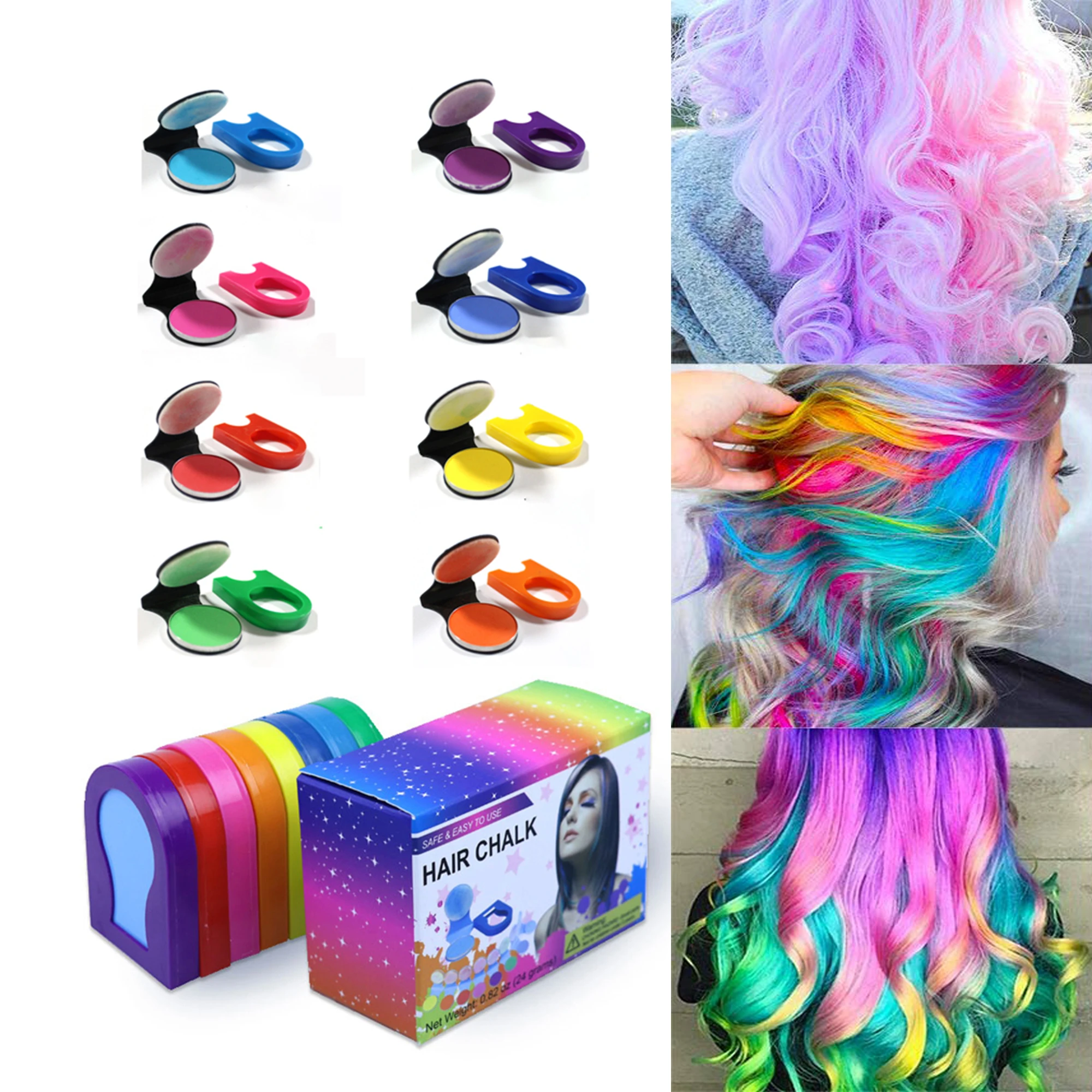 Hot 8 Colors Hair Color Portable Hair Chalk Powder Diy Temporary Pastel Hair Dye Color Paint Beauty Soft Pastels Salon Styling Hair Rollers Aliexpress