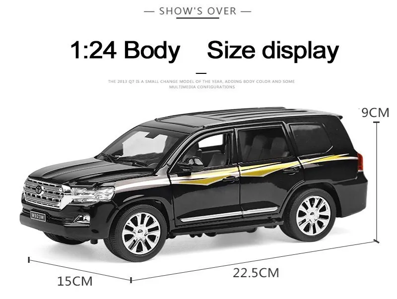 1/24 литая под давлением модель автомобиля из сплава Land Cruiser SUV Lexus LX570 внедорожные транспортные средства со звуком светильник функция оттягивания игрушка для мальчика подарок