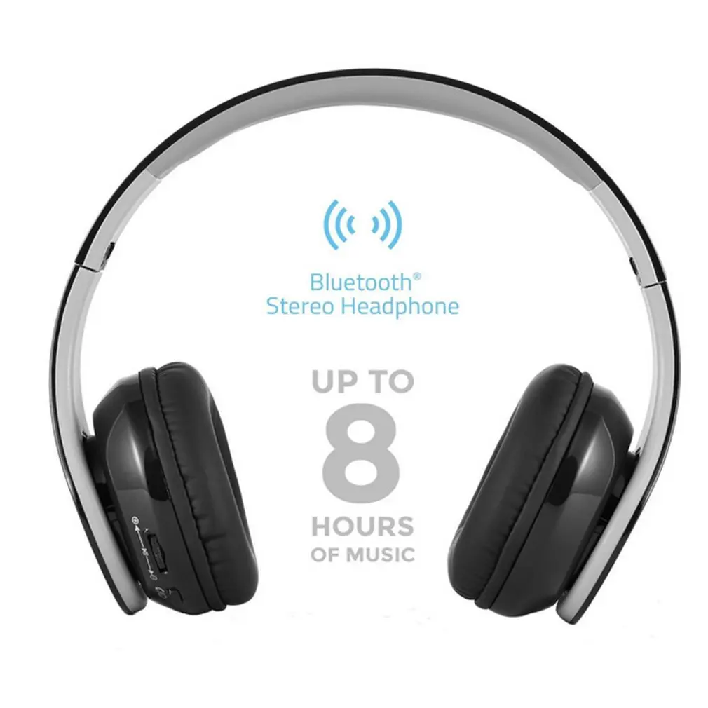 Portable Foldabl Wireless Bluetooth Headphone HD Stereo Bass 3.55mm Audio Cable Headphones Headset With Mic For PC/Mobile Phone