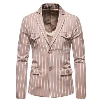 

L Autumn Foreign Trade Large Size Suit Stripes Two Buttons England Tops Cross