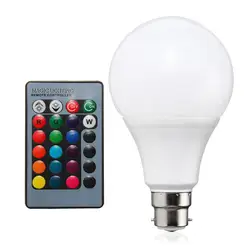 B22 RGB светодиодный свет 16 Цвет Изменение лампа Главная энергосберегающее освещение 20 Вт 85-265 В + 24 клавиши удаленного Управление