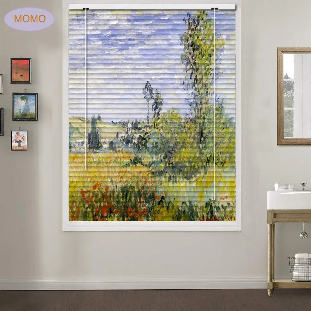 

MOMO Blinds Patterned Aluminium Zebra Custom Blinds,Autumn, by Claude Monet, Premium 2.5-cm Blackout Light Filtering Horizontal