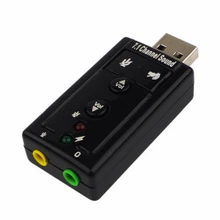 USB 2.0 การ์ดเสียง 7.1 ช่อง 3D Audio Adapter Converter D เสียงเซอร์ราวด์ปุ่มควบคุมเสียงการ์ด(China)
