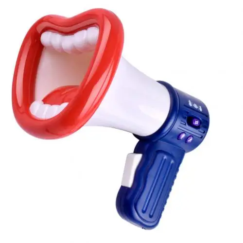 Funny Big Mouth Megaphone Recording Voice Changer Kids Mic Toy Party Favors Halloween Tricky toys - Цвет: Белый