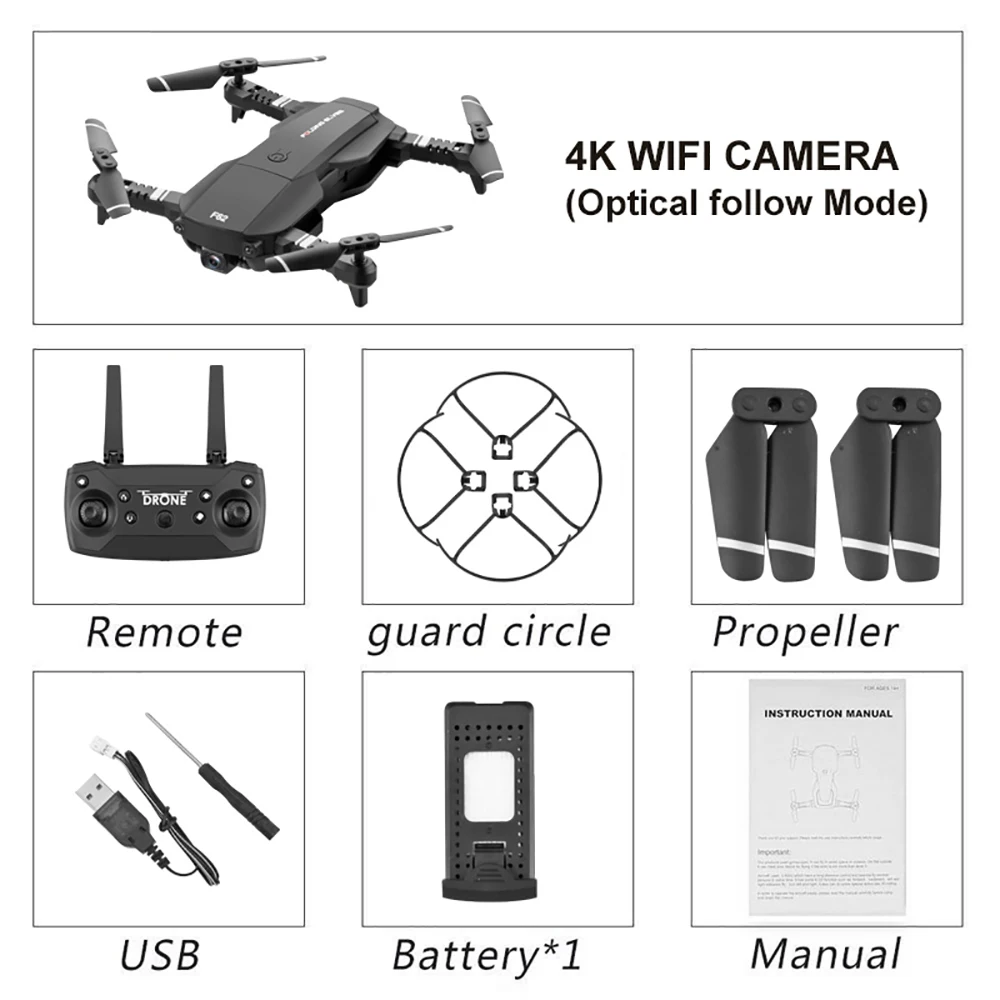 F62 мини Дрон 4K Wifi HD широкоугольная камера RC Дрон оптический поток управление жестом следование Квадрокоптер для детей игрушки