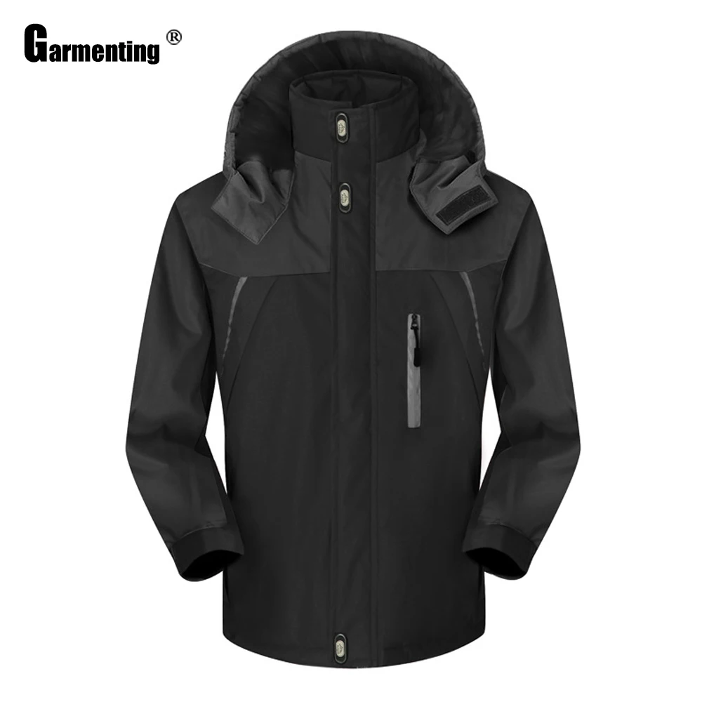 

Garmenting 2020 Hoodies Trench Men Overcoats Autumn Winter Patchwork Zipper Pockets Outerwear Plus Size Mens Outdoor Slim Jacket