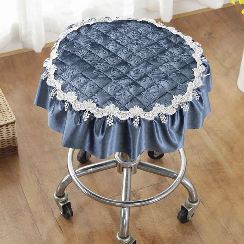 

New Exquisite European Style Chair Cushion 1pcs Round Brushed Seat Cushion Mat Home Decoration 16 Colors Cussion Pad With Stripe