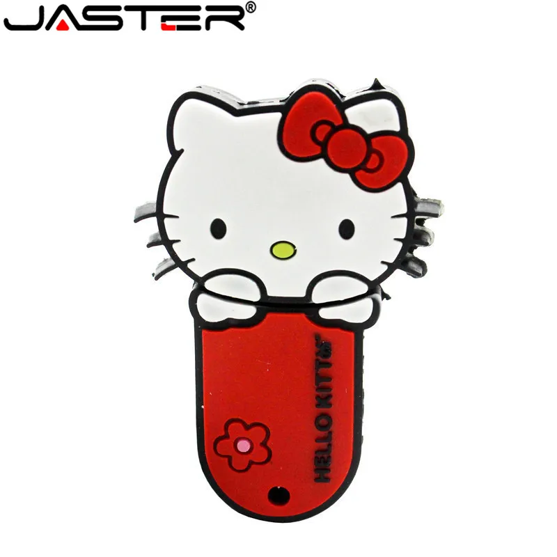 Usb-накопитель JASTER hello kitty с кошкой, 3 цвета, специальный подарок, Модный USB 2,0 с мультяшными животными, 32 ГБ, 16 ГБ, 64 ГБ, 8 ГБ, 4 Гб, usb-флешка