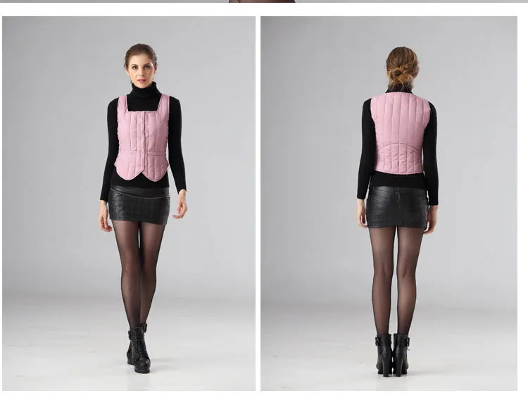 Xingzi производители среднего возраста мода вниз перо лайнер зима Женская Slim Fit Теплый жилет