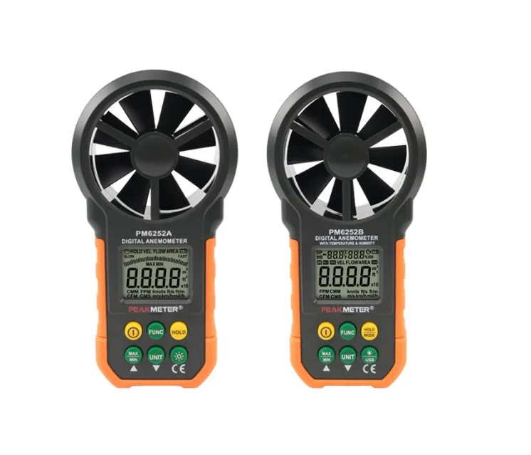 Ручной воздушный цифровой анемометр PM6252A/PM6252B MS6252A MS6252B Высокоточный объемный тестер скорости ветра инструмент