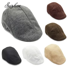 Suzhan, шапка для отдыха для женщин, мужская мода, унисекс, весна-осень, берет с черепом, с пряжкой, плоские шапки, винтажные однотонные теплые береты